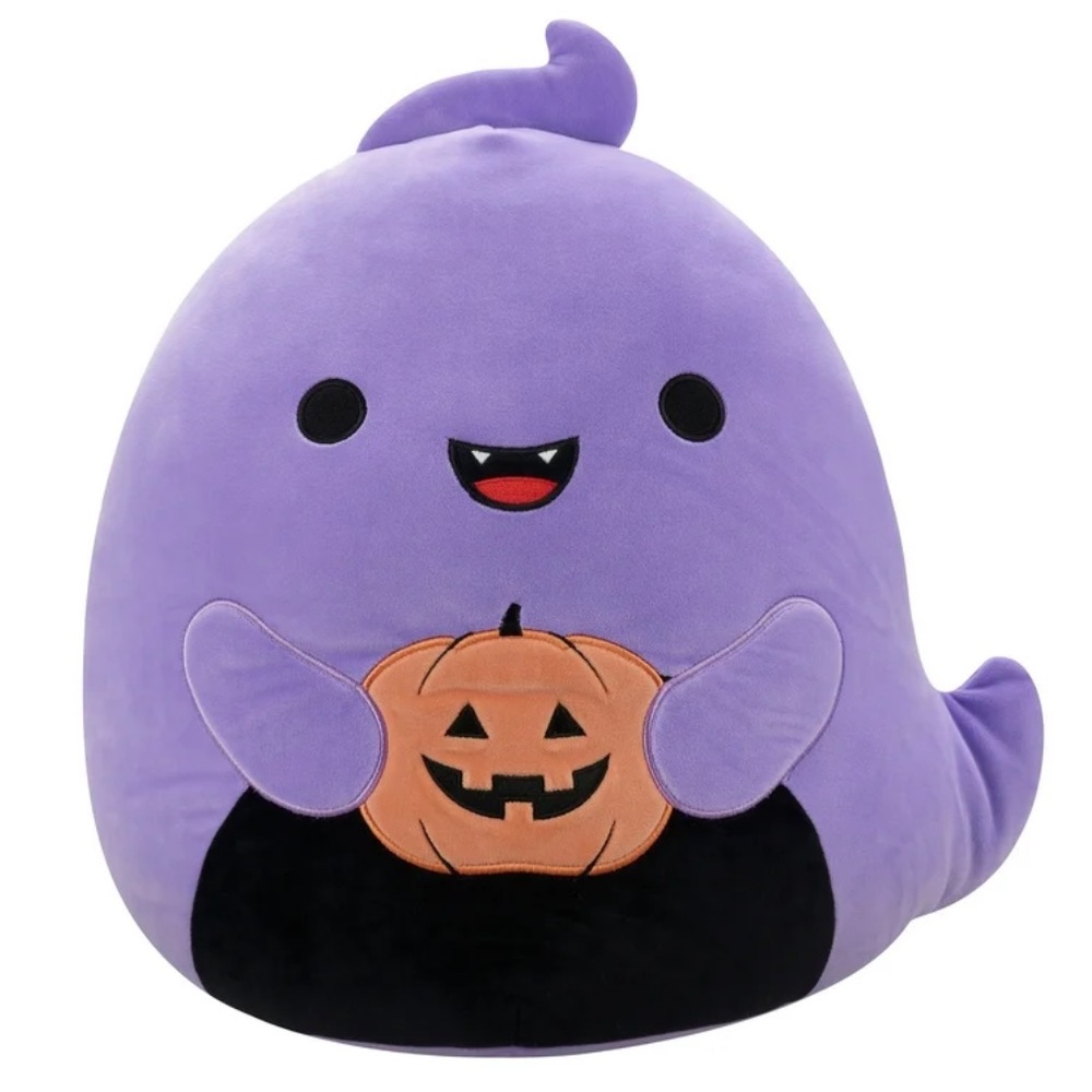 NEW! Squishmallow 16” Jordon The Purple Ghost Jack O Lantern Halloween Purple